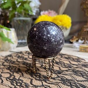 Unique Bargains Dark Grey Stone Sphere Stand not included
